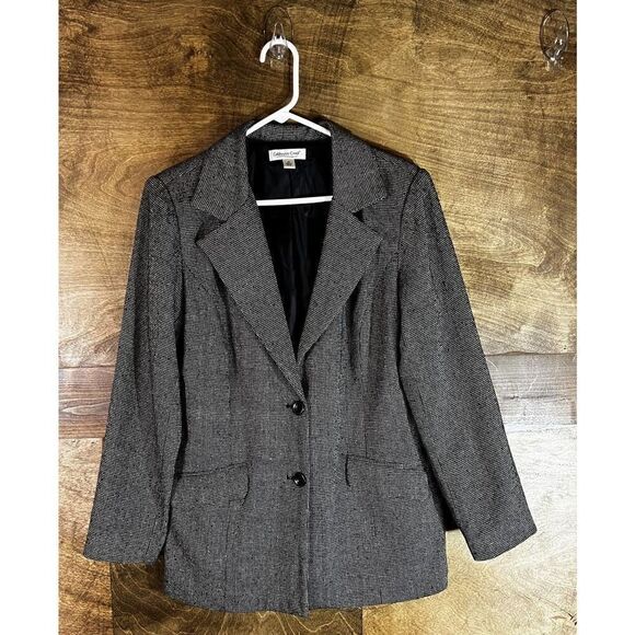 Coldwater Creek‎ Blazer Jacket Size 10 Silk Blend Gray Career Work - Picture 1 of 5